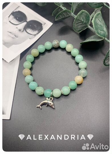 Браслет из натуральных камней. Амазонит