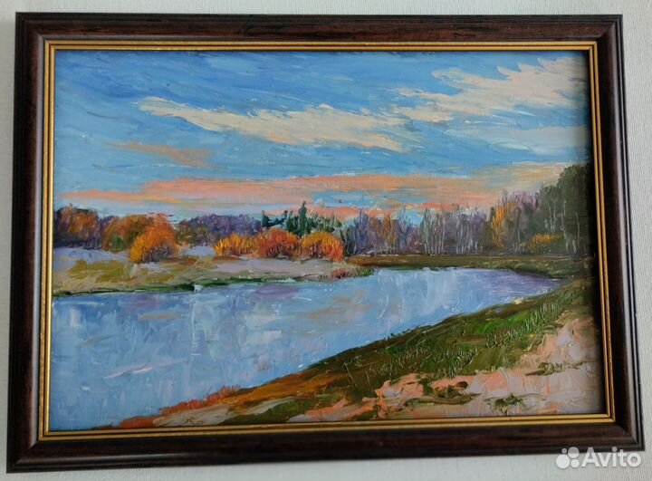 Картины маслом, пейзажи с рекой, авторские работы