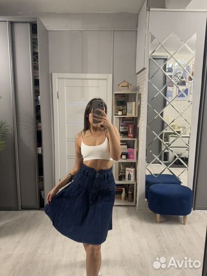 Джинсовая юбка женская S