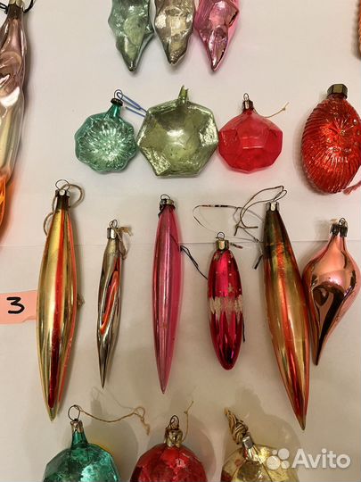 Елочные игрушки СССР кристаллы и льдинки