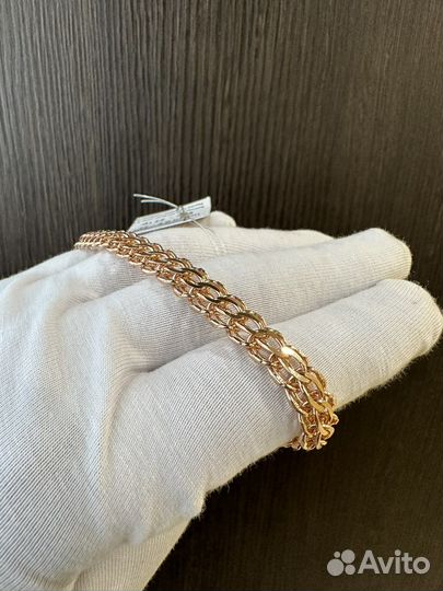 Браслет питон серебро в позолоте 9мм ширина