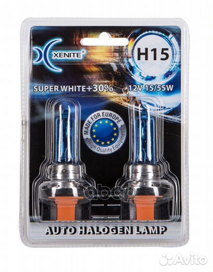 Лампа галогенная H15 12V 15/55W 