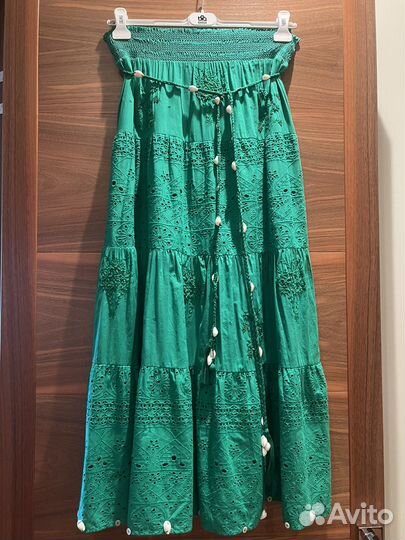 Zara эффектная юбка S-M, летняя хлопок