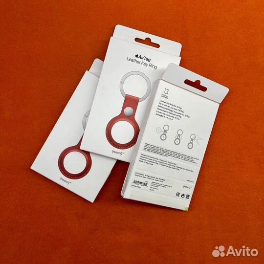 Apple Airtag Leather Key Ring Red (New)