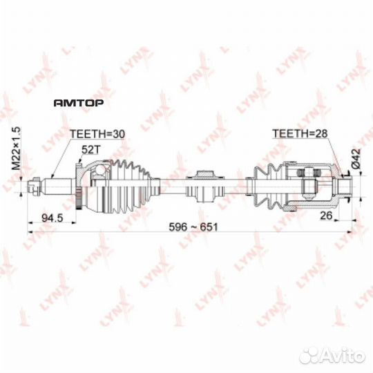 Lynxauto CD1061A Привод в сборе перед прав