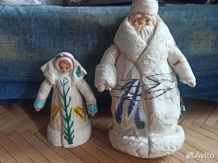 Дед мороз и снегурочка СССР ватные