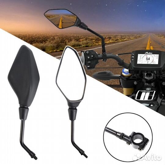 Мотоциклетное зеркало заднего вида с креплением