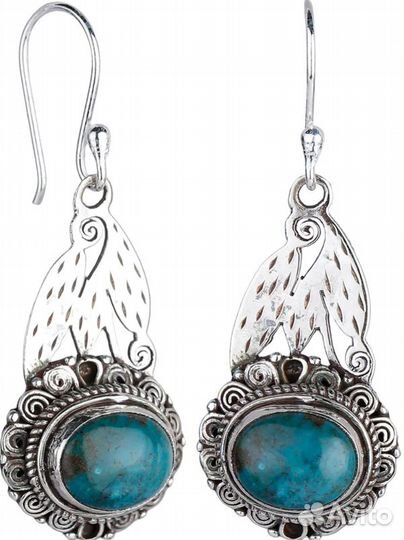 Серьги с камнями бохо хиппи этно сережки восток