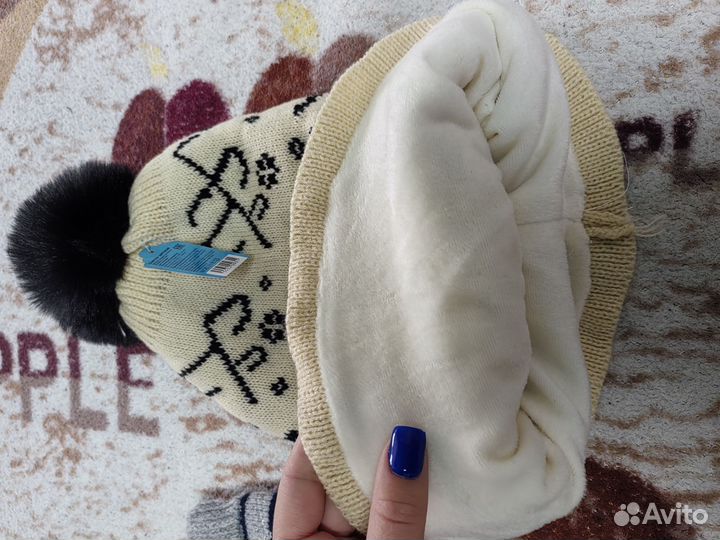 Шапка зимняя для девочки, мальчика 52-54, носочки