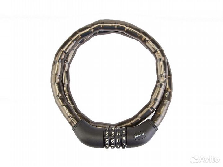 Трос-замок с шифром 4 цифры, со стальными звеньями