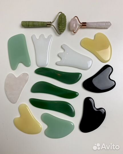 Скребок гуаша и массажный ролик