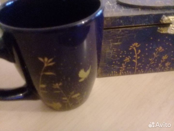 Шкатулка ручной работы+кружка-комплект для чая