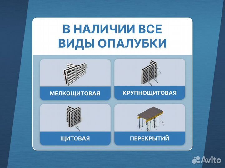 Аренда продажа опалубки / Опалубка щитовая