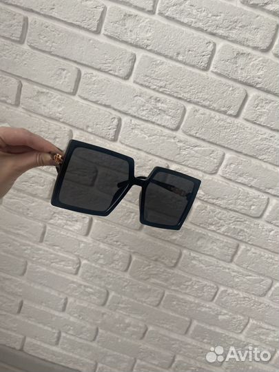 Очки черные новые большие в стиле Dior