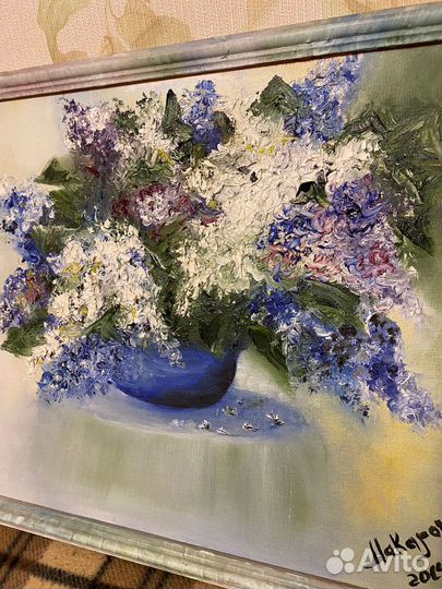 Картина маслом сирень