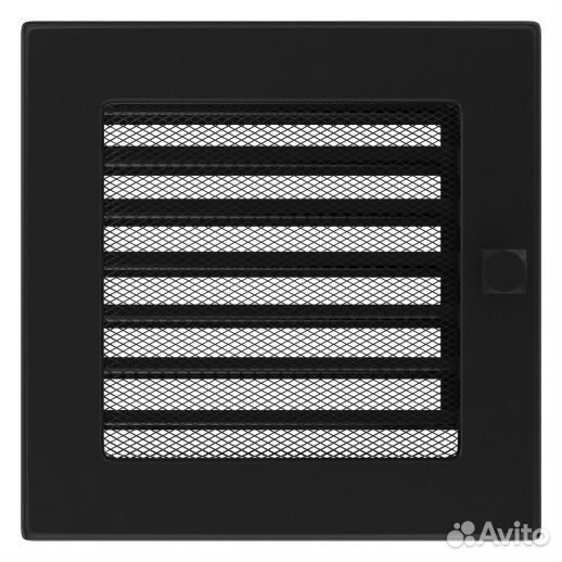Вент решетка Kratki черная с жалюзи 17 см 17 см