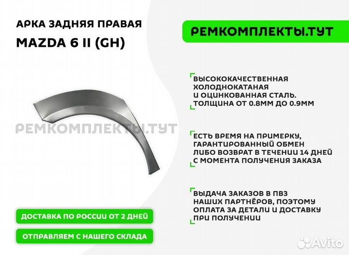 Арка задняя правая Mazda 6 GH