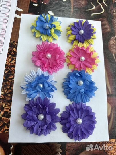 Искусственные цветы розы, Брошь,Атласная лента