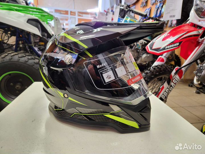 Шлем мото мотард hizer B6197-1 (L)