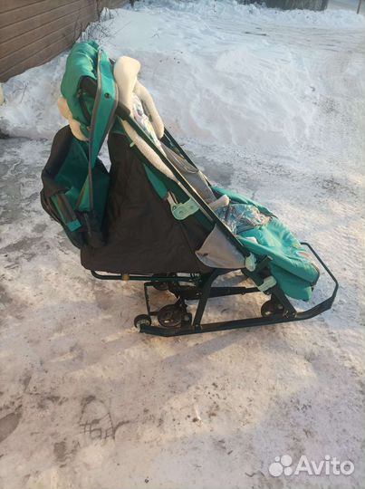 Детские зимние санки на колесах