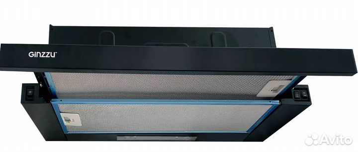 Вытяжка встраиваемая HKH-107 Ginzzu черная 460м3/ч