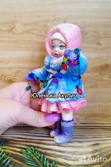 Ватные елочные игрушки, винтажные игрушки