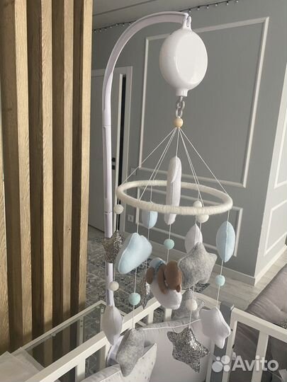 Мобиль в кроватку музыкальный ручной работы