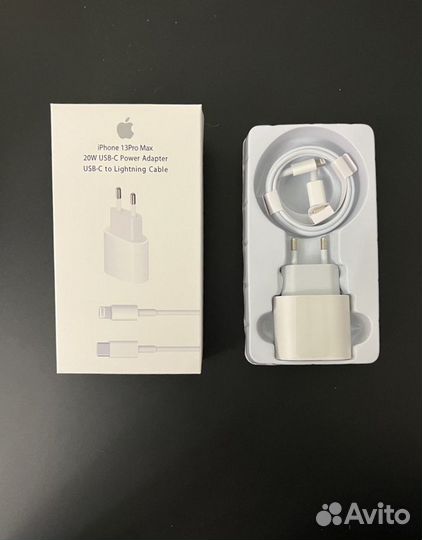 Быстрая зарядка для iPhone + кабель Type-C