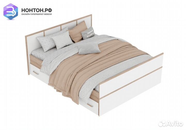 Кровать Сакура дуб сонома / белый