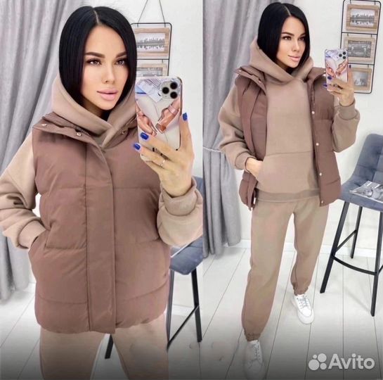 Женский спортивный костюм с жилеткой SamSam 42-50