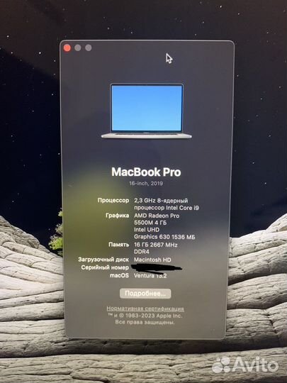 Apple MacBook Pro 16 2019 i9/5500/16gb/1TB SSD