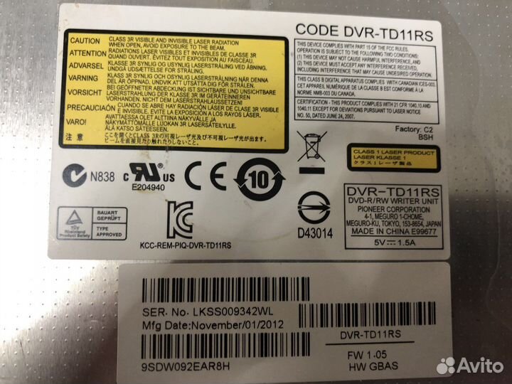 DVD-R/RW привод от ноутбука asus K55V