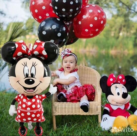 Фольгированный шар Микки и Минни Маус новый