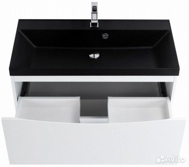 Мебель для ванной BelBagno Marino 80-PIA-BB800/450-LV-ART-AST-nero Bianco Lucido