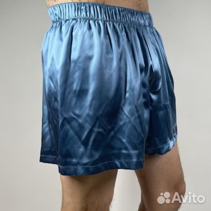 Трусы из 100 натурального шелка мужские, синие