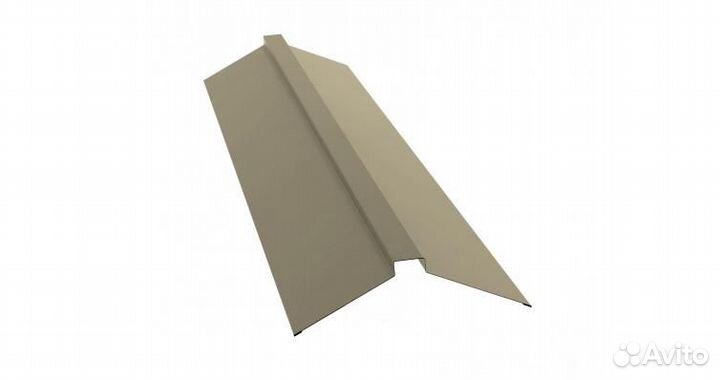 Конек плоский 150х40х150 мм Satin, Цвет Ral 1015, Покрытие Satin с пленкой, Толщина металла 0,5 мм