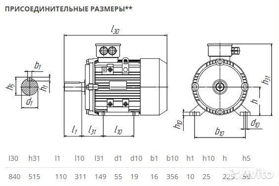 Электродвигатель аир 225М2 (55кВт-3000об) новый