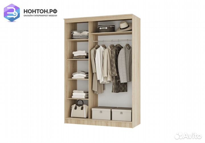 Шкаф-купе Сакура 1.5 м дуб сонома / белый
