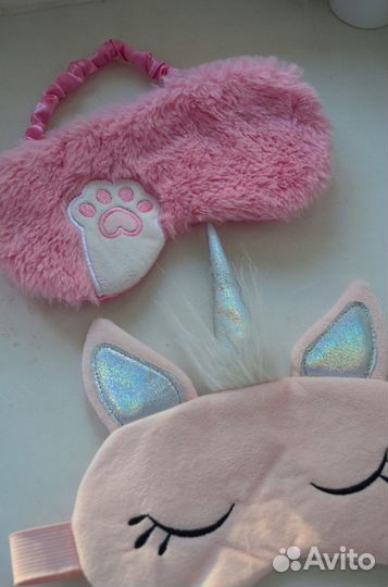 Маски для сна с единорожком и котиком