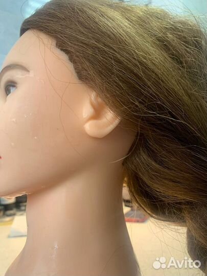 Болванка для причесок натуральные волосы 60см