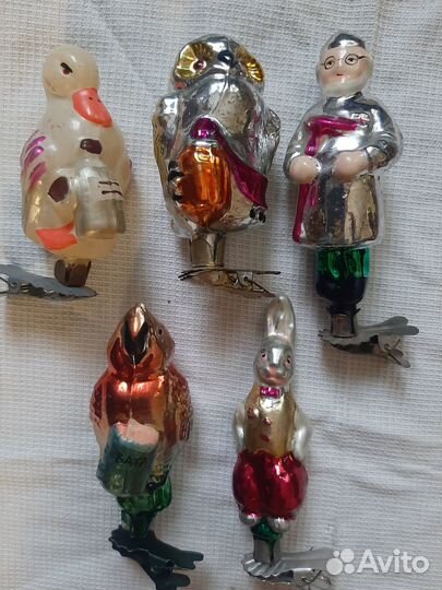 Елочные игрушки СССР на прищепке