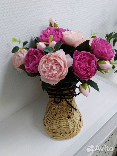 Башмак-кашпо плетеный