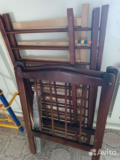 Детская кроватка с матрасом, бортики,балдахин,и тд