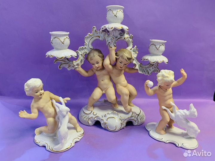 Подсвечник Ангелы Валендорф 28х30см редкость