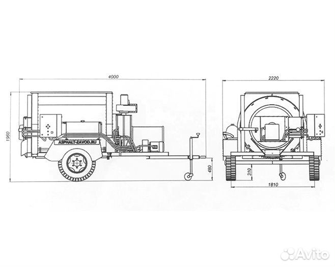 Асфальтобетонный завод 2т/ч+Битумный гудронатор 1т