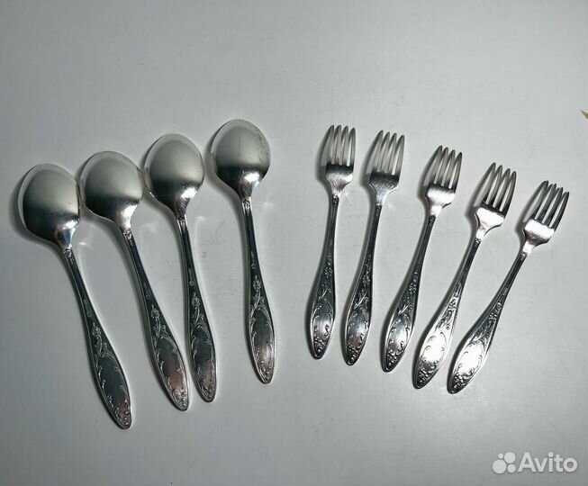 Ложки столовые, вилки мельхиор СССР винтаж