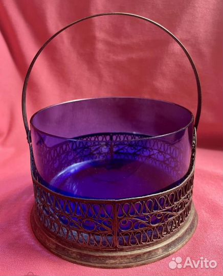 Конфетница (сухарница),скань, Мстерский ювелир