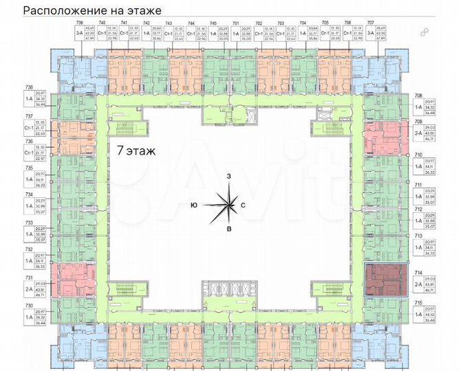 1-к. апартаменты, 36 м², 7/10 эт.