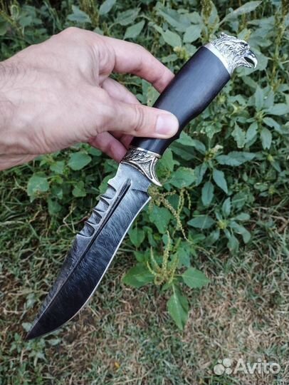 Нож хищник из дамасской стали на подарок
