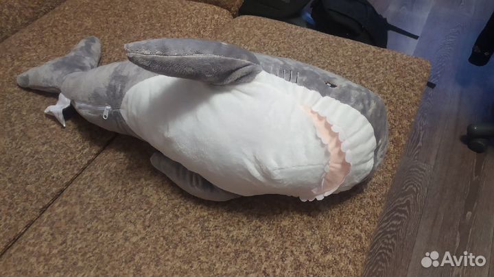 Серая Акула 100 см - плюшевая игрушка